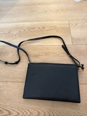 Dagne Dover Black Textured Leather Crossbody Bag